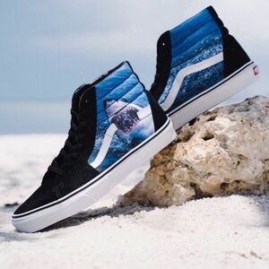 VANS 2019 Discovery Shark Week SK8-HI Shoes Blue Shark High-Top Sneakers